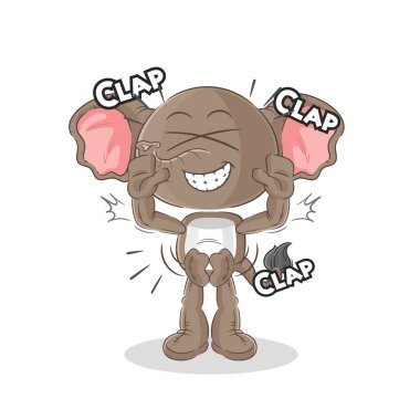the elephant applause illustration. character vecto