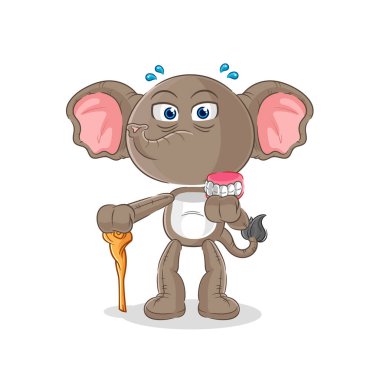 the elephant white haired old man. character vecto