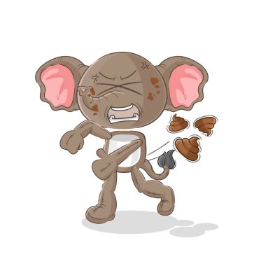 the elephant throwing shit vecto