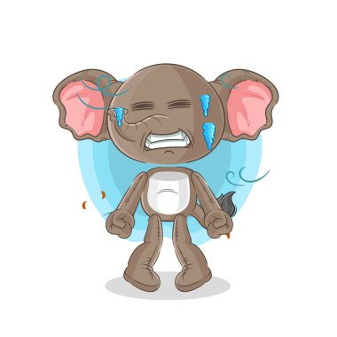 the elephant cold illustration. character vecto