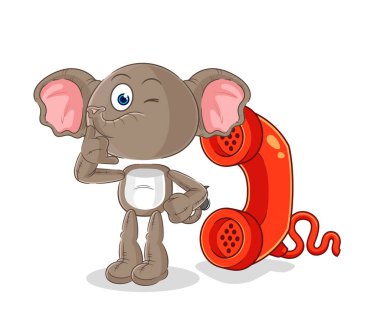 the elephant call mascot. cartoon vecto