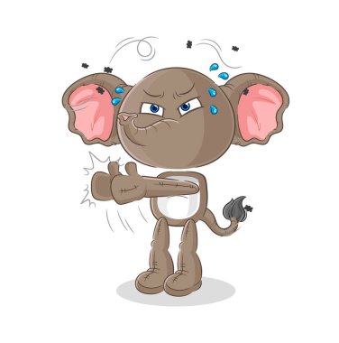 the elephant swat fly character. cartoon mascot vecto