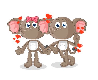 the elephant dating cartoon. character mascot vecto