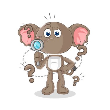 the elephant searching illustration. character vecto