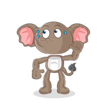 the elephant eavesdropping vector. cartoon characte