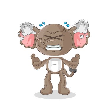 the elephant very angry mascot. cartoon vecto