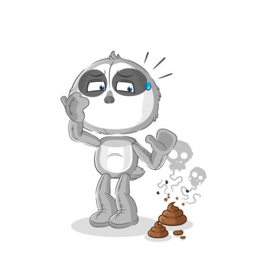 the sloth with stinky waste illustration. character vecto