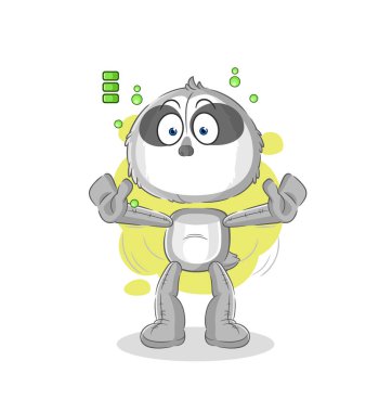 the sloth full battery character. cartoon mascot vecto