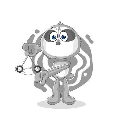 the sloth hypnotizing cartoon. cartoon mascot vecto