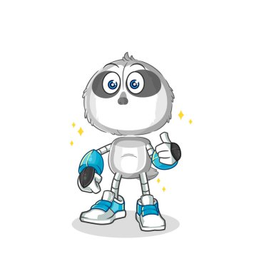 the sloth robot character. cartoon mascot vecto