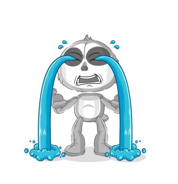 the sloth crying illustration. character vecto
