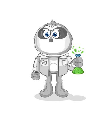 the sloth scientist character. cartoon mascot vecto
