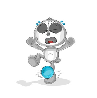 the sloth hiten by bowling cartoon. cartoon mascot vecto