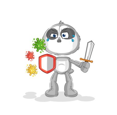 the sloth against viruses cartoon. cartoon mascot vecto