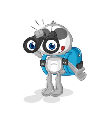 the sloth with binoculars character. cartoon mascot vecto