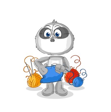 the sloth tailor mascot. cartoon vecto