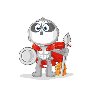 the sloth spartan character. cartoon mascot vecto