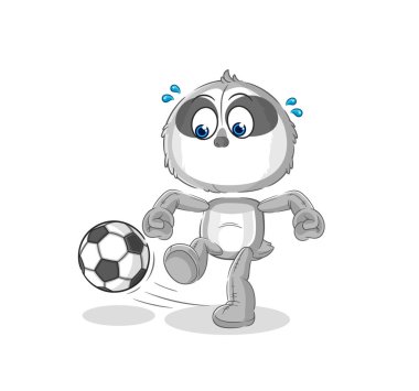 the sloth kicking the ball cartoon. cartoon mascot vecto