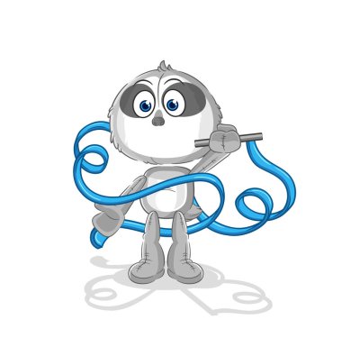 the sloth Rhythmic Gymnastics mascot. cartoon vecto