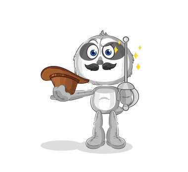 the sloth fencer character. cartoon mascot vecto