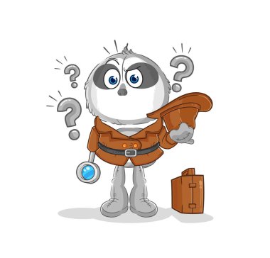 the sloth detective vector. cartoon characte