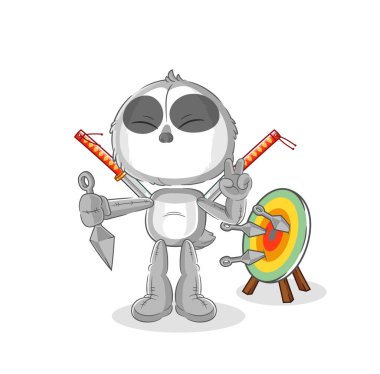 the sloth ninja cartoon. character vecto