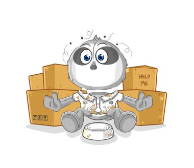 the sloth homeless character. cartoon mascot vecto