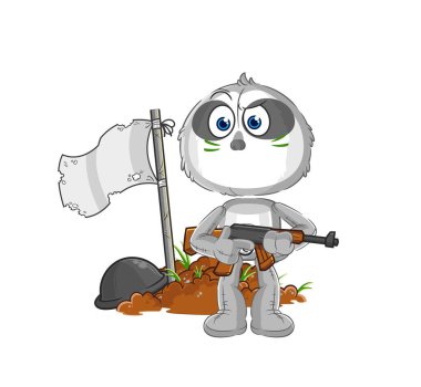 the sloth army character. cartoon mascot vecto