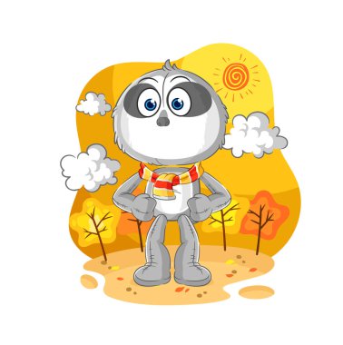 the sloth in the autumn. cartoon mascot vecto