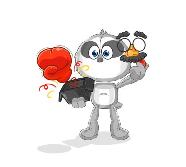 the sloth prank glove in the box. cartoon masco