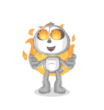 the sloth on fire mascot. cartoon vecto