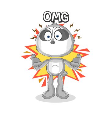 the sloth Oh my God vector. cartoon characte