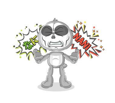the sloth anime angry vector. cartoon characte