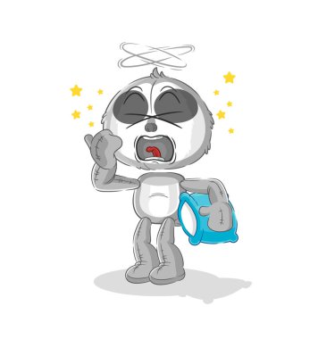 the sloth yawn character. cartoon mascot vecto
