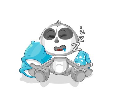 the sloth sleeping character. cartoon mascot vecto