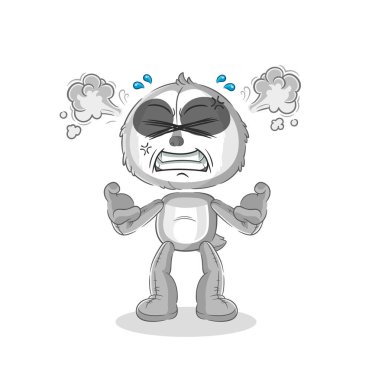 the sloth very angry mascot. cartoon vecto