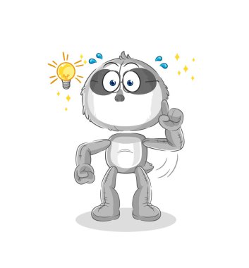 the sloth got an idea cartoon. mascot vecto