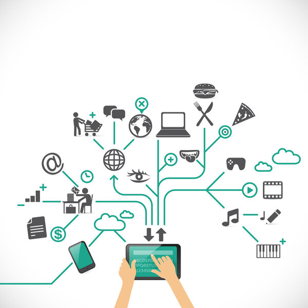 Использование планшета в различных целях: социальные сети, управление временем, работа, игры, музыка, развлечения, еда и т.д.
.