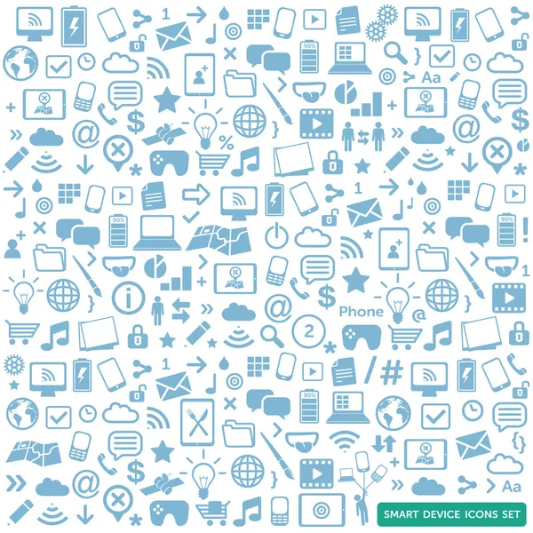 Smart device icons set - modern, new technology, multimedia, smart devices elements — Stock Vector