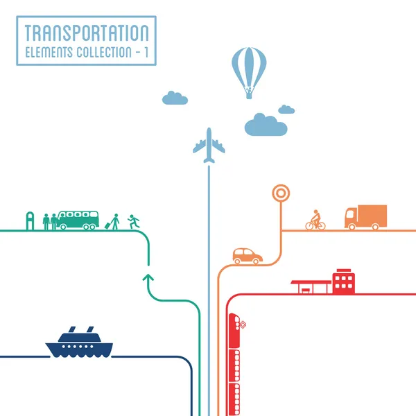 Transport-Infografik - Sammlung grafischer Elemente, alle Transportmittel lizenzfreie Stockvektoren