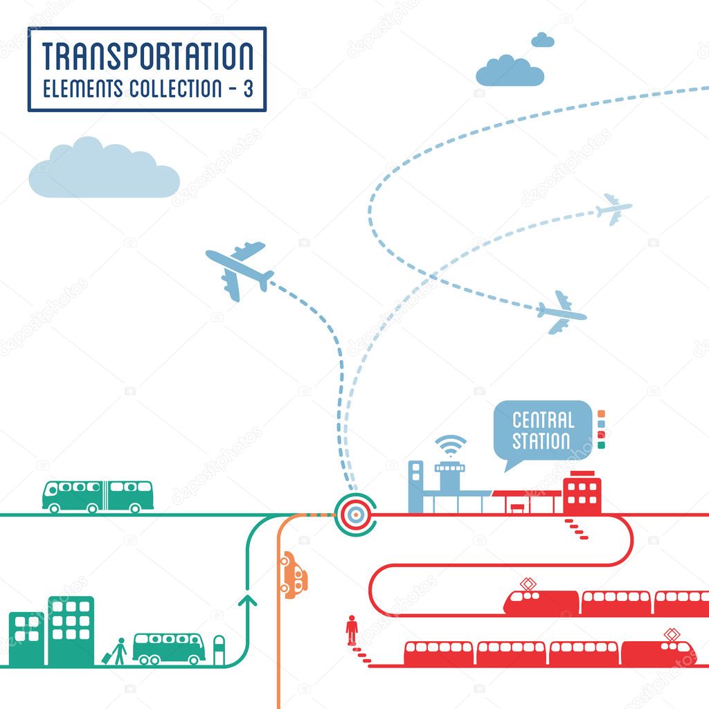 Transportation infographics - graphic elements set