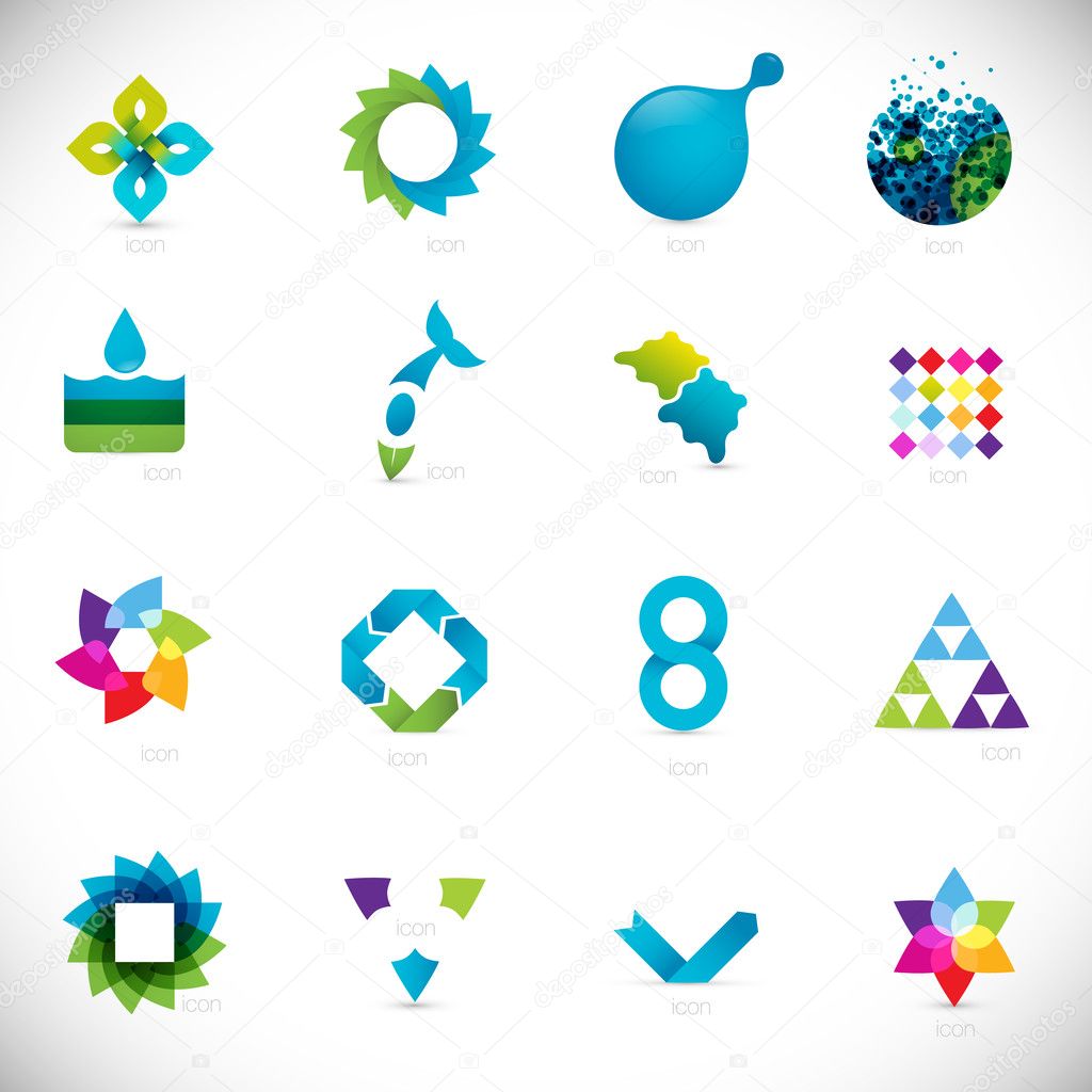 Abstract logo design elements collection