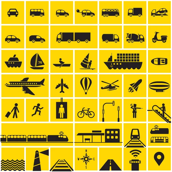 Conjunto de iconos de transporte — Vector de stock