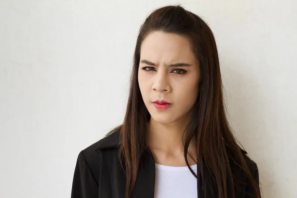 Kadın iş yürütme negatif duygu yüz ifadesi — Stok fotoğraf
