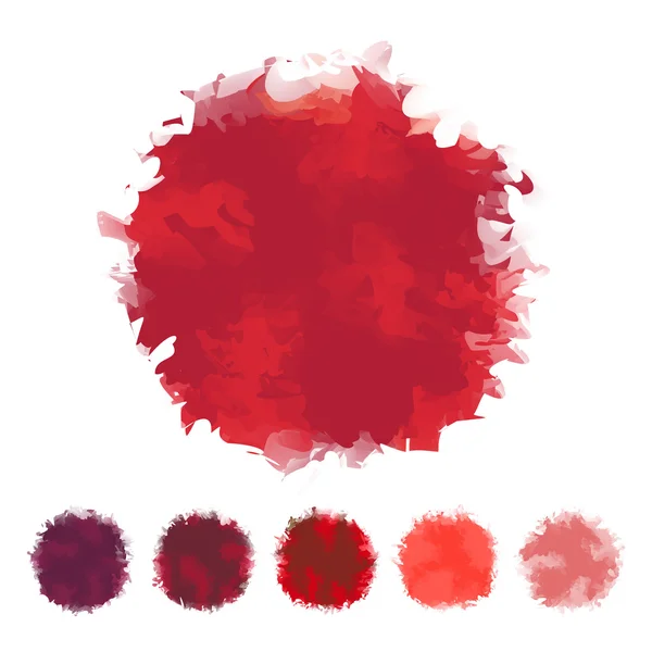 Set von roter Farbe Aquarell runde Form Design für Pinsel, Textbox, Design-Element, Vektor eps10 — Stockvektor