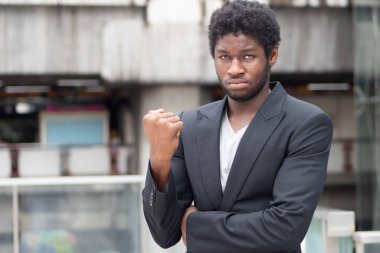 Successful and confident black African office workeer