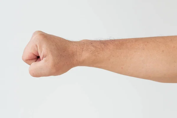 Fist Old Man Closeup Shot — Stock Photo, Image