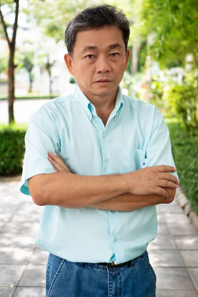 angry and upset asian old senior man