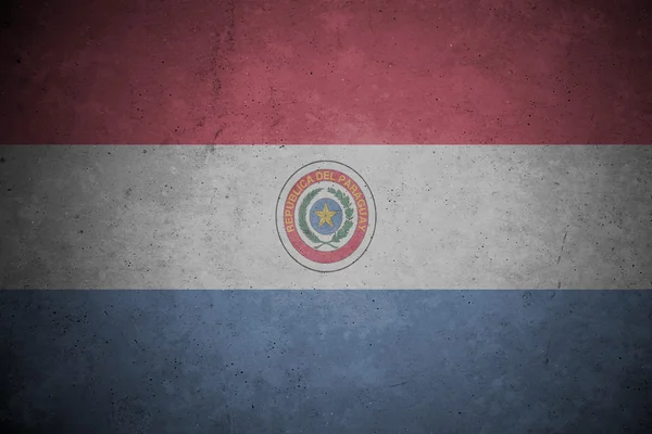 Рисунок флага Парагвая на бетонной стене . — стоковое фото