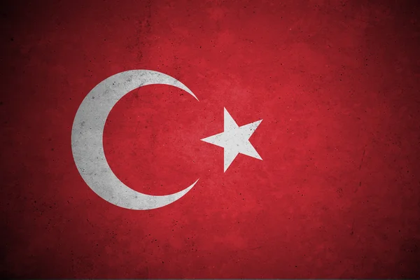 Turkiet flagga mönster på betongväggen. — Stockfoto